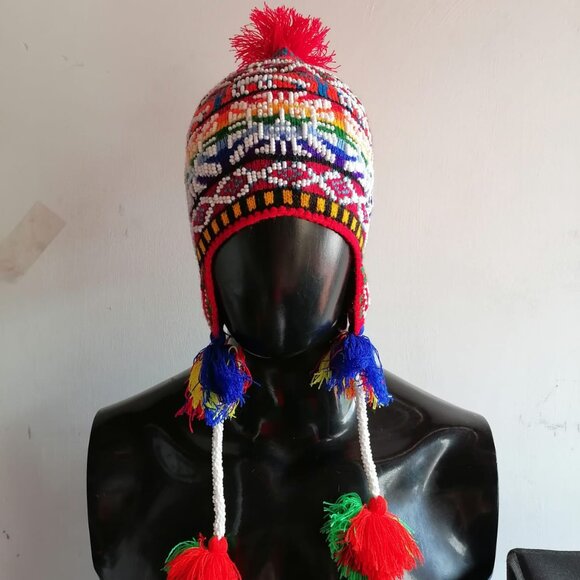 Unisex Hand Knitted Chullo Hat Warm Winter